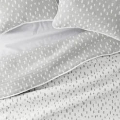 Quilts-Kirkland's Home Gray Dotted Reversible 3-Pc. Queen Quilt Set Gray/White