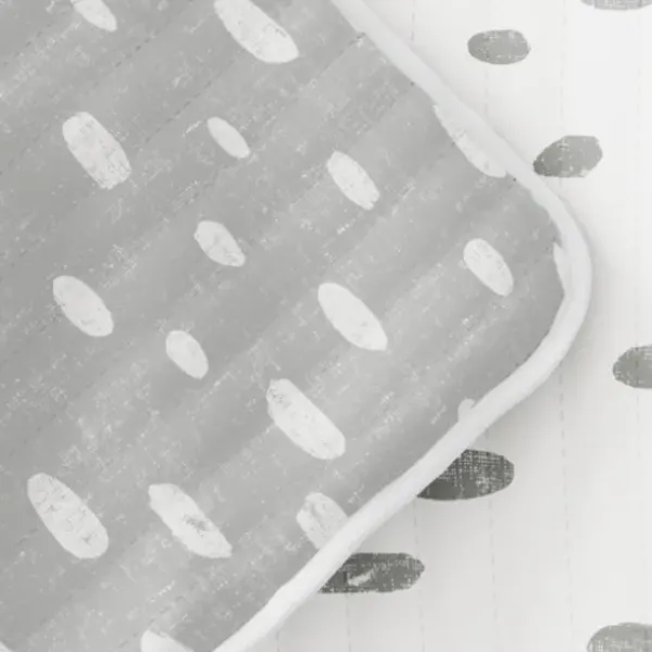Quilts-Kirkland's Home Gray Dotted Reversible 3-Pc. Queen Quilt Set Gray/White