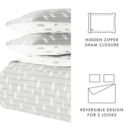 Quilts-Kirkland's Home Gray Dotted Reversible 3-Pc. King Quilt Set Gray/White