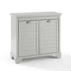 Bathroom Furniture-Kirkland's Home Gray Double Linen Hamper