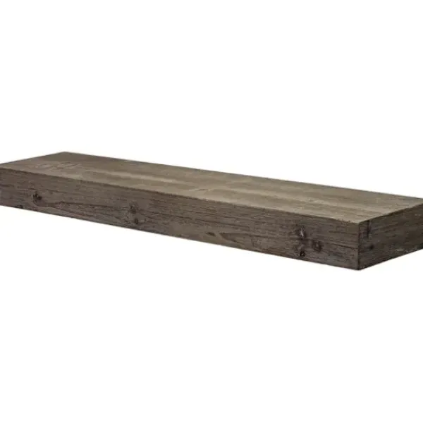 Shelves-Kirkland's Home Gray Floating Rustic Wooden Wall Shelf, 3 Ft.