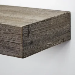 Shelves-Kirkland's Home Gray Floating Rustic Wooden Wall Shelf, 3 Ft.