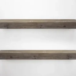 Shelves-Kirkland's Home Gray Floating Rustic Wooden Wall Shelf, 3 Ft.