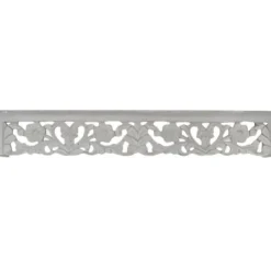 Shelves-Kirkland's Home Gray Floral Carved Wall Shelf