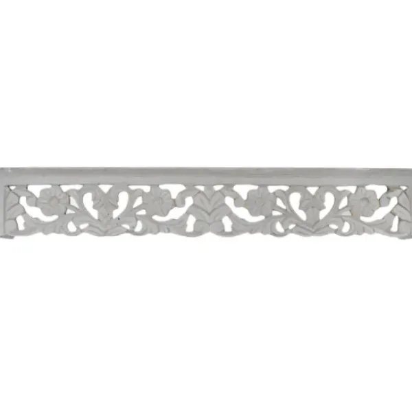 Shelves-Kirkland's Home Gray Floral Carved Wall Shelf