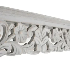 Shelves-Kirkland's Home Gray Floral Carved Wall Shelf