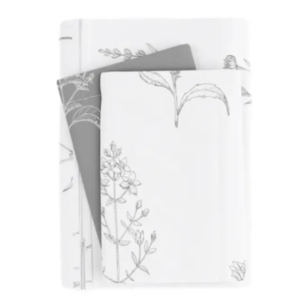 Duvets-Kirkland's Home Gray Floral Reversible 2-Pc. Twin Duvet Cover Set Gray/White