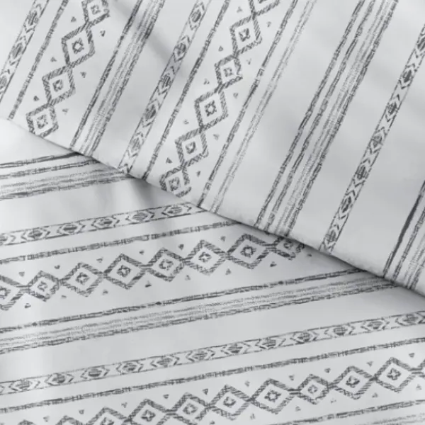 Duvets-Kirkland's Home Gray Geometric 3-Pc. King Duvet Cover Set Gray/White
