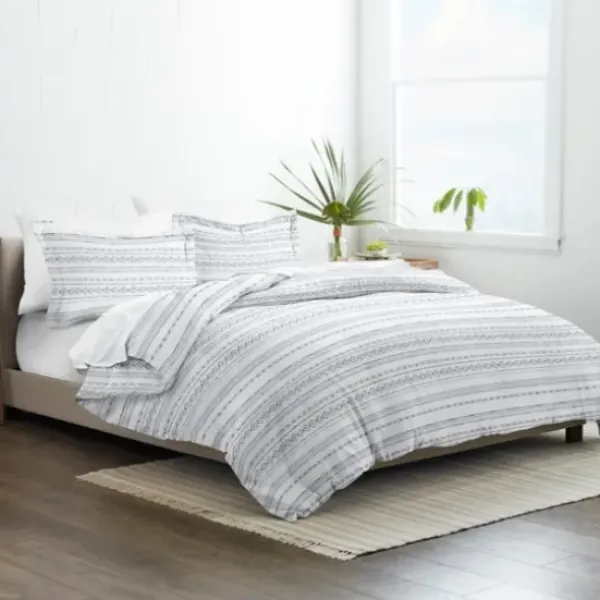 Duvets-Kirkland's Home Gray Geometric 3-Pc. King Duvet Cover Set Gray/White