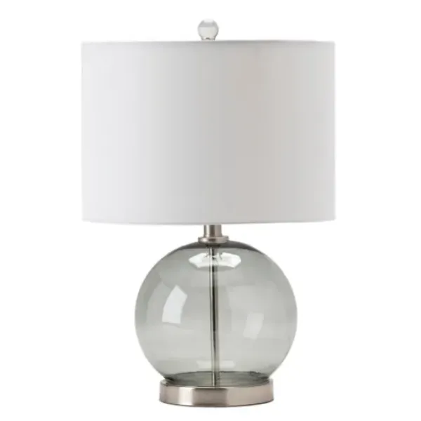 Table Lamps-Kirkland's Home Gray Glass Globe Table Lamp White