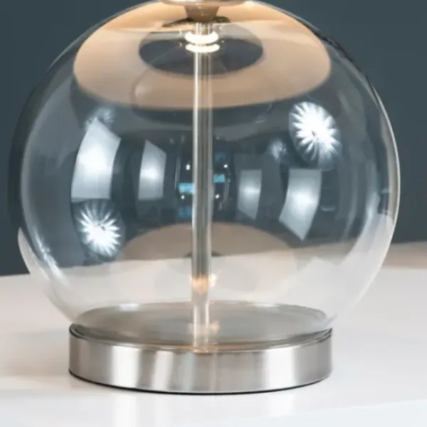Table Lamps-Kirkland's Home Gray Glass Globe Table Lamp White