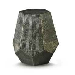 Accent & End Tables-Kirkland's Home Gray Hand-Stamped Iron Hexagon Accent Table