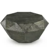 Coffee Tables-Kirkland's Home Gray Hand-Stamped Iron Octagonal Coffee Table
