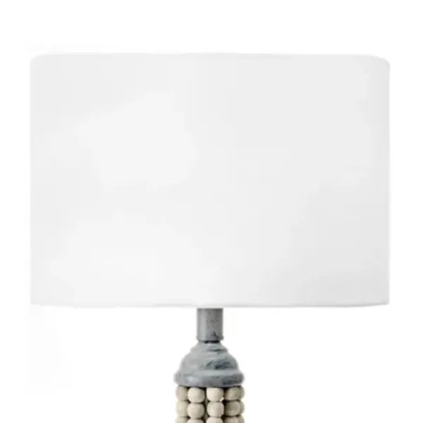 Table Lamps-Kirkland's Home Gray Iron And Rattan Beaded Table Lamp White