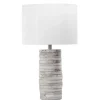 Table Lamps-Kirkland's Home Gray Layered Cylinder Table Lamp White