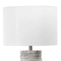 Table Lamps-Kirkland's Home Gray Layered Cylinder Table Lamp White