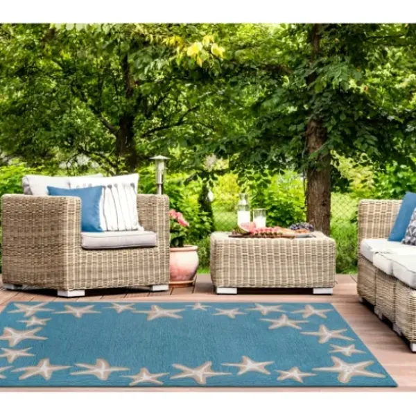 Outdoor Rugs-Kirkland's Home Gray Lee Global Stripes Outdoor Area Rug, 5X8 Gray/White