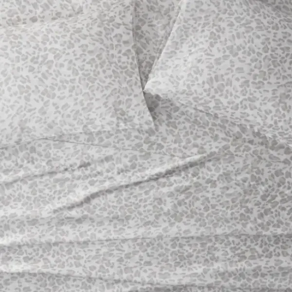 Bed Sheets-Kirkland's Home Gray Leopard Satin Standard 2-Pc. Pillow Case Set White/Gray
