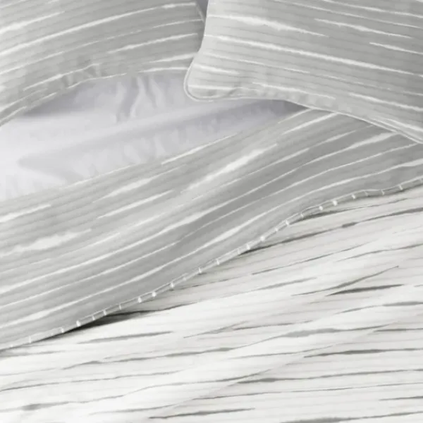 Quilts-Kirkland's Home Gray Linear Reversible 3-Pc. Queen Quilt Set Gray/White