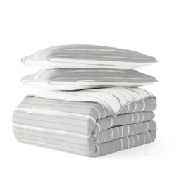 Quilts-Kirkland's Home Gray Linear Reversible 2-Pc. Twin Quilt Set Gray/White