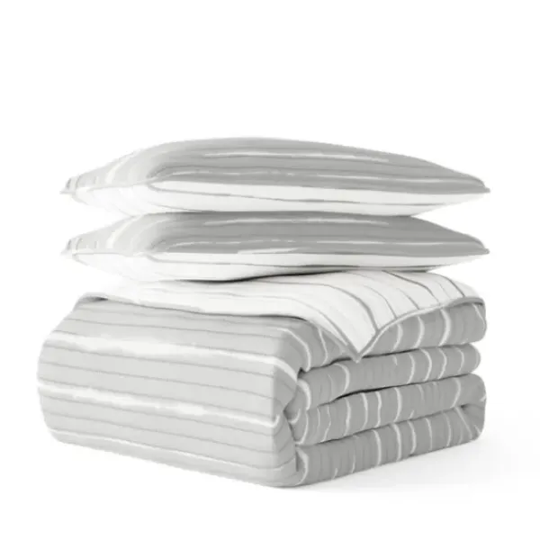 Quilts-Kirkland's Home Gray Linear Reversible 2-Pc. Twin Quilt Set Gray/White
