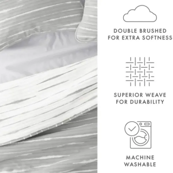 Quilts-Kirkland's Home Gray Linear Reversible 2-Pc. Twin Quilt Set Gray/White