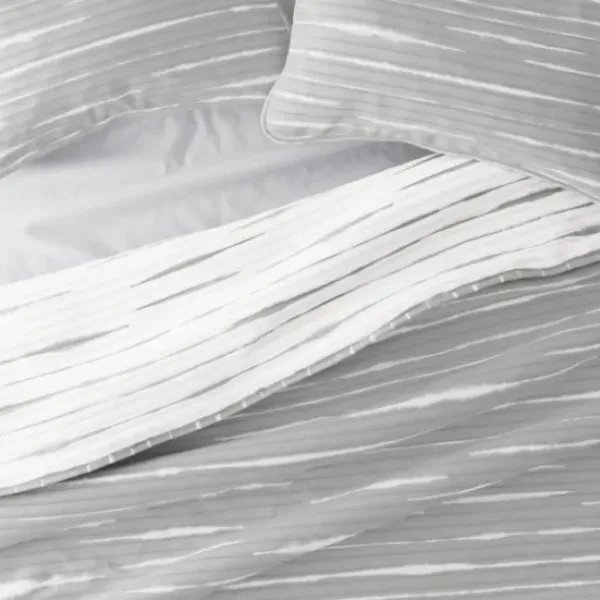 Quilts-Kirkland's Home Gray Linear Reversible 3-Pc. King Quilt Set Gray/White