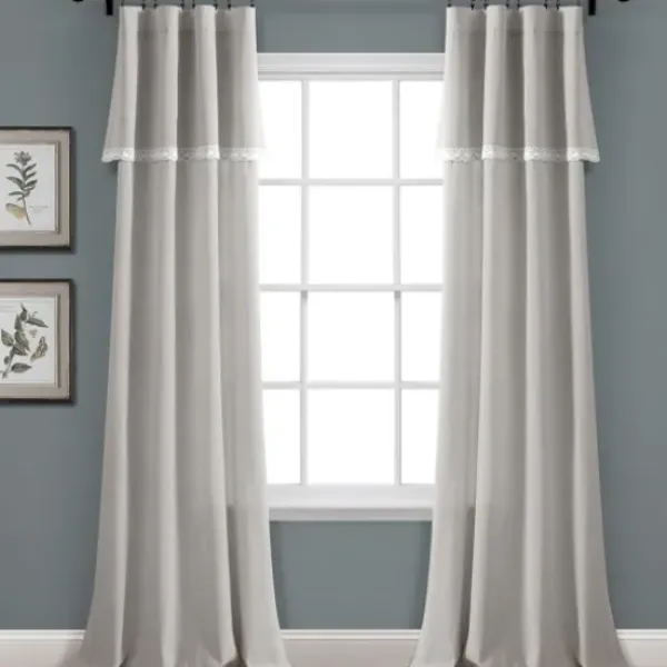 Curtains & Drapes-Kirkland's Home Gray Marl Blackout 2-Pc. Curtain Panel Set, 96 In. Gray/White