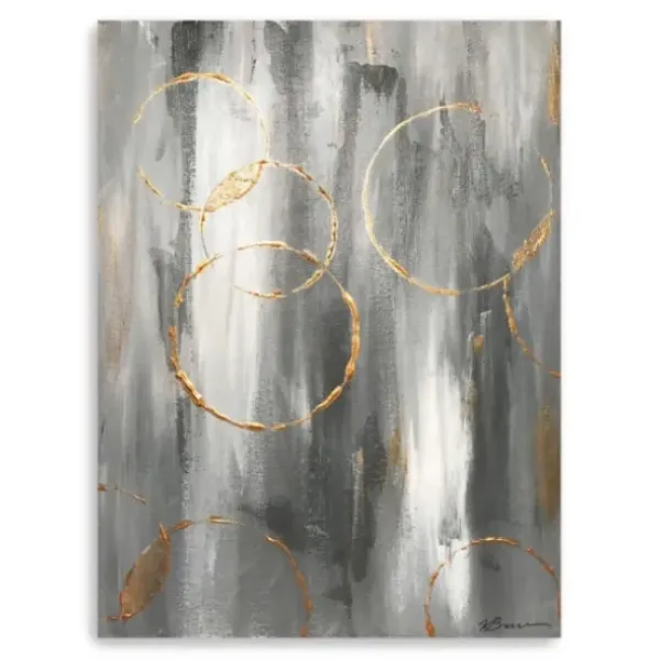 Canvas Art-Kirkland's Home Gray Matter Abstract Canvas Art Print Gray/White/Orange
