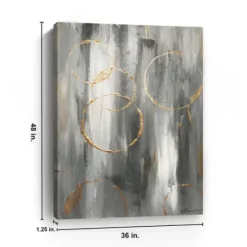 Canvas Art-Kirkland's Home Gray Matter Abstract Canvas Art Print Gray/White/Orange