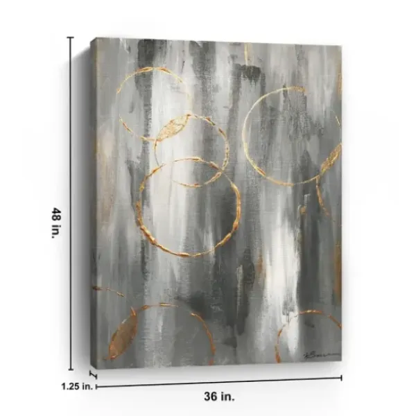 Canvas Art-Kirkland's Home Gray Matter Abstract Canvas Art Print Gray/White/Orange