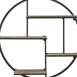 Shelves-Kirkland's Home Gray Metal 4-Tier Circular Wall Shelf