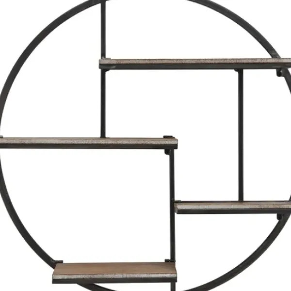 Shelves-Kirkland's Home Gray Metal 4-Tier Circular Wall Shelf