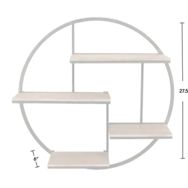 Shelves-Kirkland's Home Gray Metal 4-Tier Circular Wall Shelf