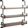 Shelves-Kirkland's Home Gray Modern Triple Rack Wall Shelf