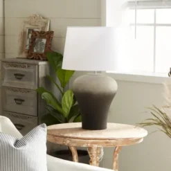 Table Lamps-Kirkland's Home Gray Ombre Ceramic Table Lamp White