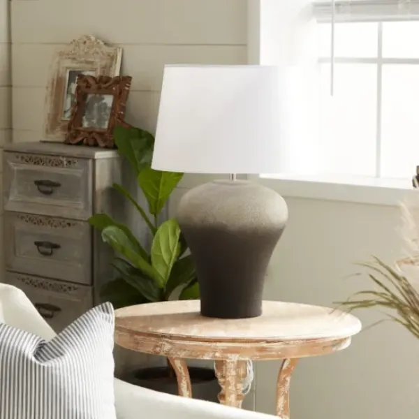 Table Lamps-Kirkland's Home Gray Ombre Ceramic Table Lamp White