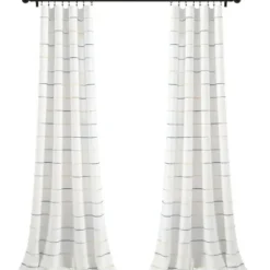Curtains & Drapes-Kirkland's Home Gray Ombre Stripe Curtain Panel Set, 84 In. Gray/White