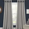 Curtains & Drapes-Kirkland's Home Gray Ombre Stripe Curtain Panel Set, 95 In. Gray/White
