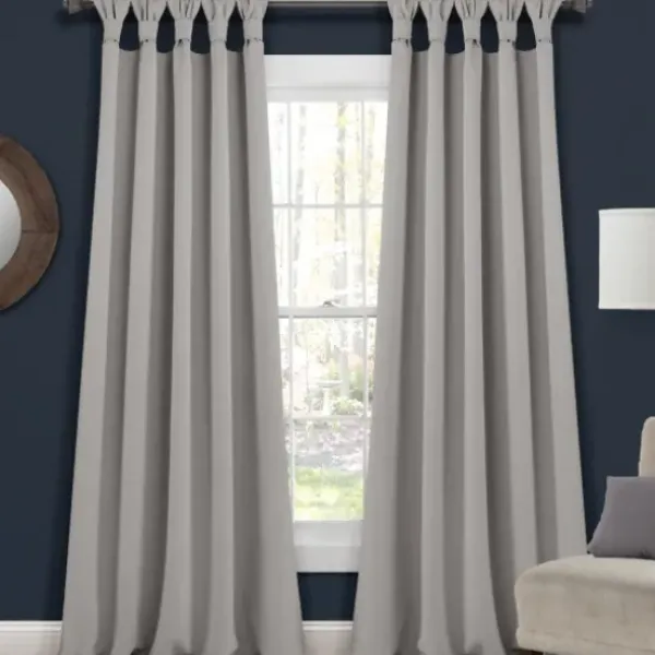 Curtains & Drapes-Kirkland's Home Gray Ombre Stripe Curtain Panel Set, 95 In. Gray/White