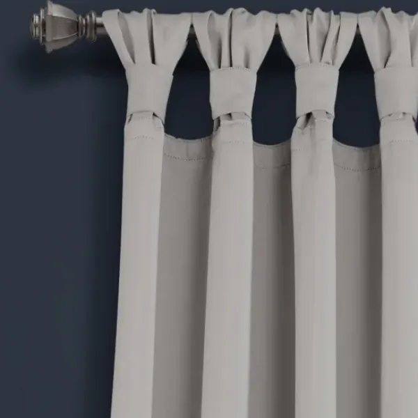Curtains & Drapes-Kirkland's Home Gray Ombre Stripe Curtain Panel Set, 95 In. Gray/White