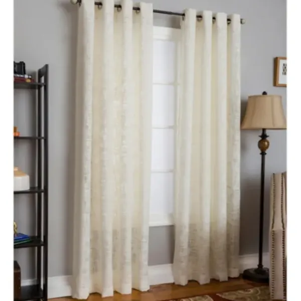 Curtains & Drapes-Kirkland's Home Gray Palm Leaves Curtain Panel Set, 84 In. Gray/White