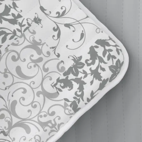 Quilts-Kirkland's Home Gray Patchwork Reversible 2-Pc. Twin Quilt Set Gray/White