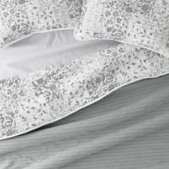 Quilts-Kirkland's Home Gray Patchwork Reversible 2-Pc. Twin Quilt Set Gray/White