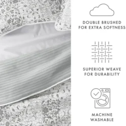 Quilts-Kirkland's Home Gray Patchwork Reversible 2-Pc. Twin Quilt Set Gray/White