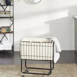 Baskets & Boxes-Kirkland's Home Gray Paw Print Round Basket With Handles