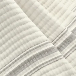 Blankets & Throws-Kirkland's Home Gray Pick Stitch Stripe Decorative Throw Gray/White