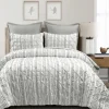 Comforters-Kirkland's Home Gray Pintuck Stripe Full/Queen 5-Pc. Comforter Set Gray/White