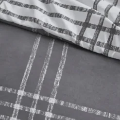 Comforters-Kirkland's Home Gray Plaid Dayton 3-Pc. Full/Queen Comforter Set Gray/White