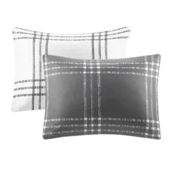 Comforters-Kirkland's Home Gray Plaid Dayton 3-Pc. King Comforter Set Gray/White